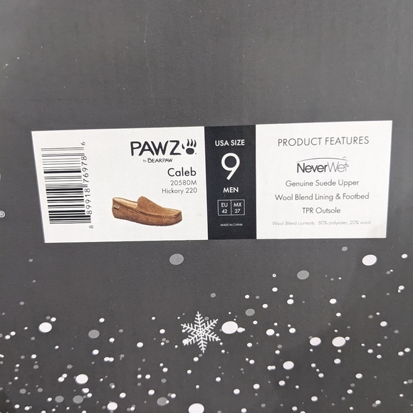 NIB men's bear baw suede and wool slippers hickory chestnut size 13 - Picture 8 of 13